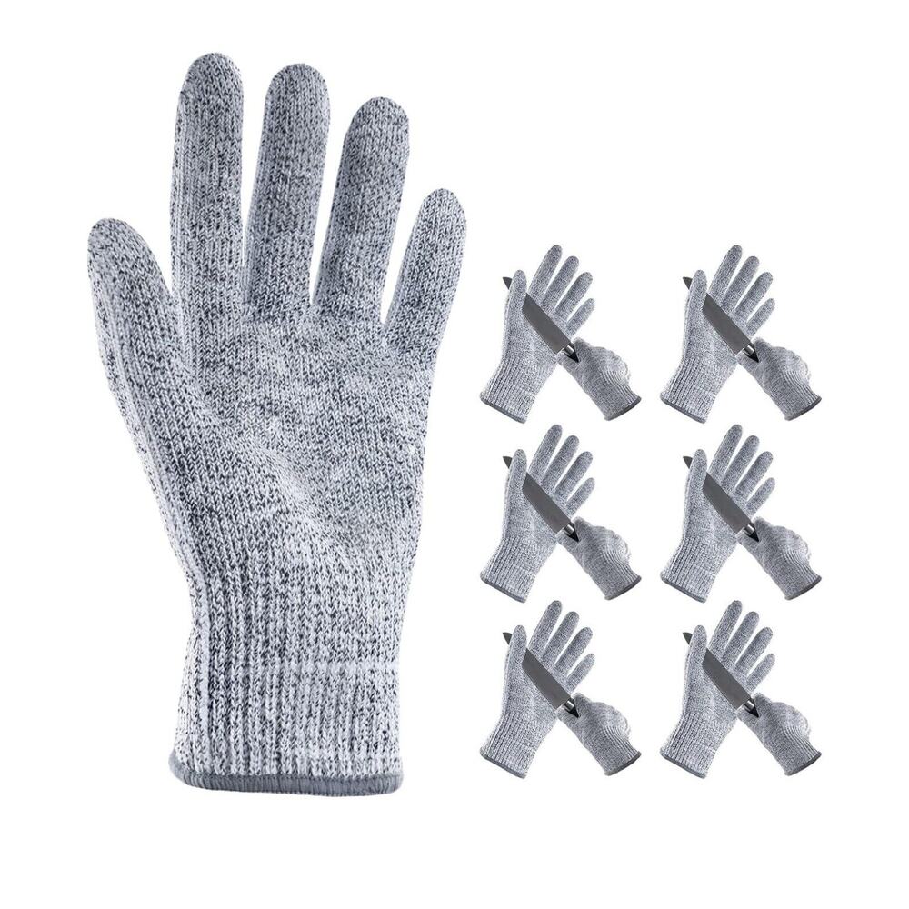 6 Pair Butcher Gloves Cut Proof Stab Resistant Safety Kitchen L5 Protection XL